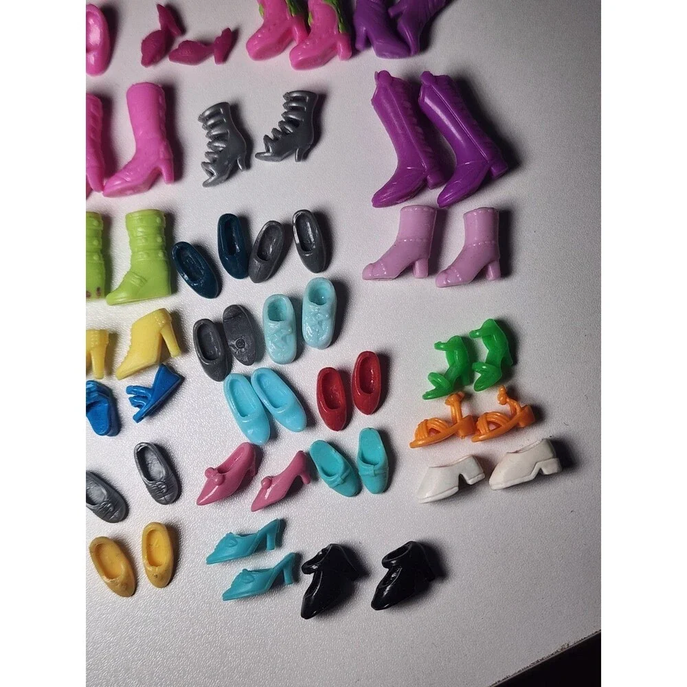 Polly Pocket Shoe Lot 49 Matching Pairs Boots Heels Sandals Rubber Plastic Matte